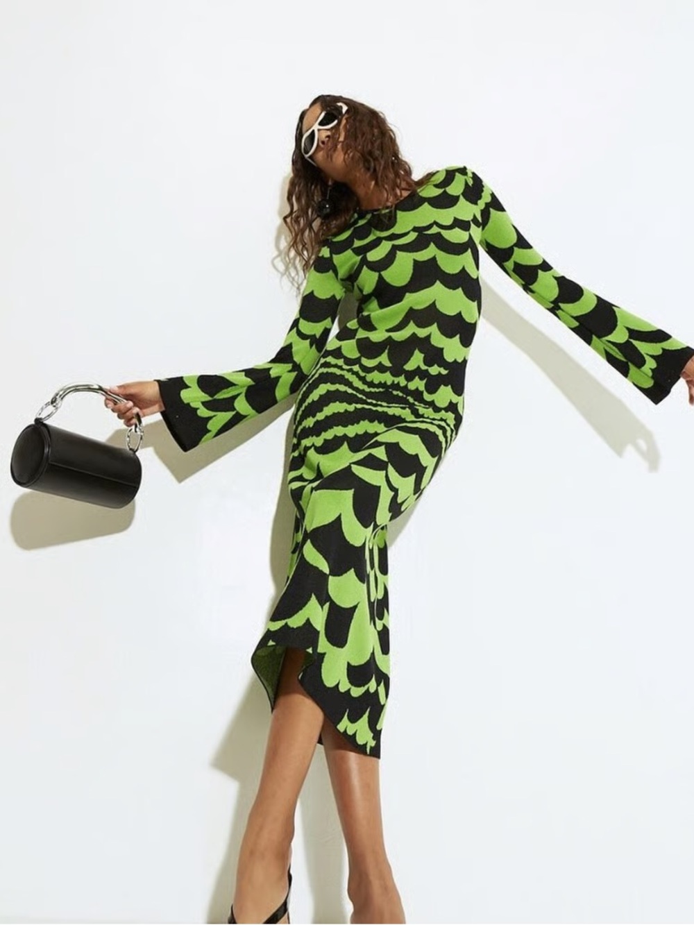 Simon Miller | NWT Axon Dress in Happy Sheep Green Black Small